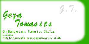 geza tomasits business card